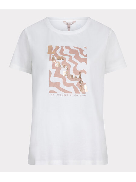 ESQUALO Esqualo T-shirt foil print off white / sa