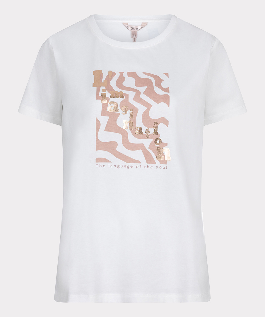 ESQUALO Esqualo T-shirt foil print off white / sa