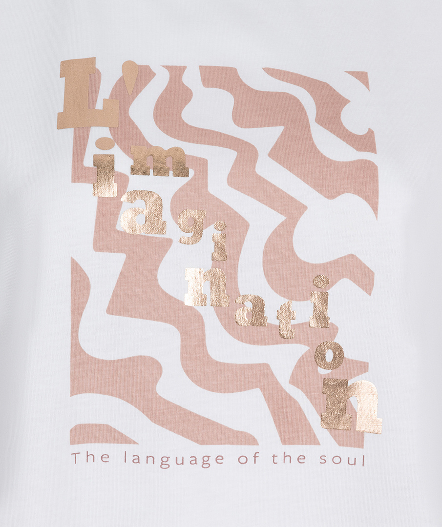 ESQUALO Esqualo T-shirt foil print off white / sa