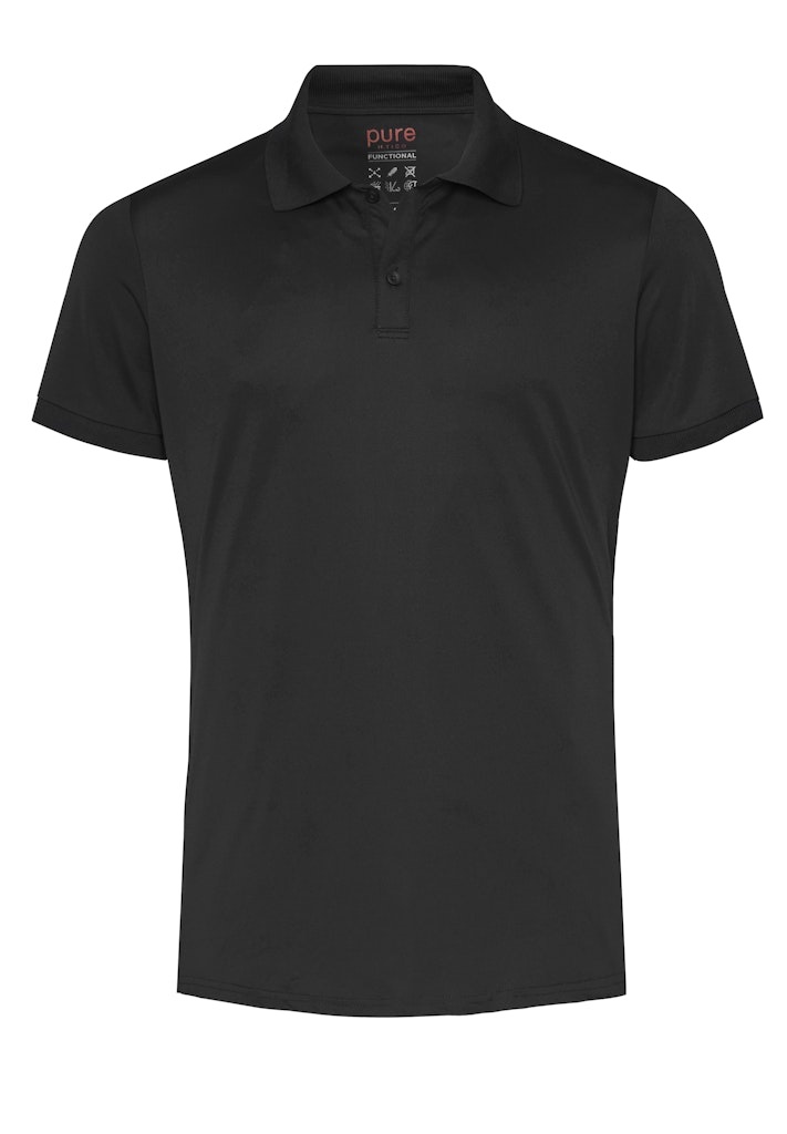 PURE Pure Functional polo slim fit halbarm Zwart