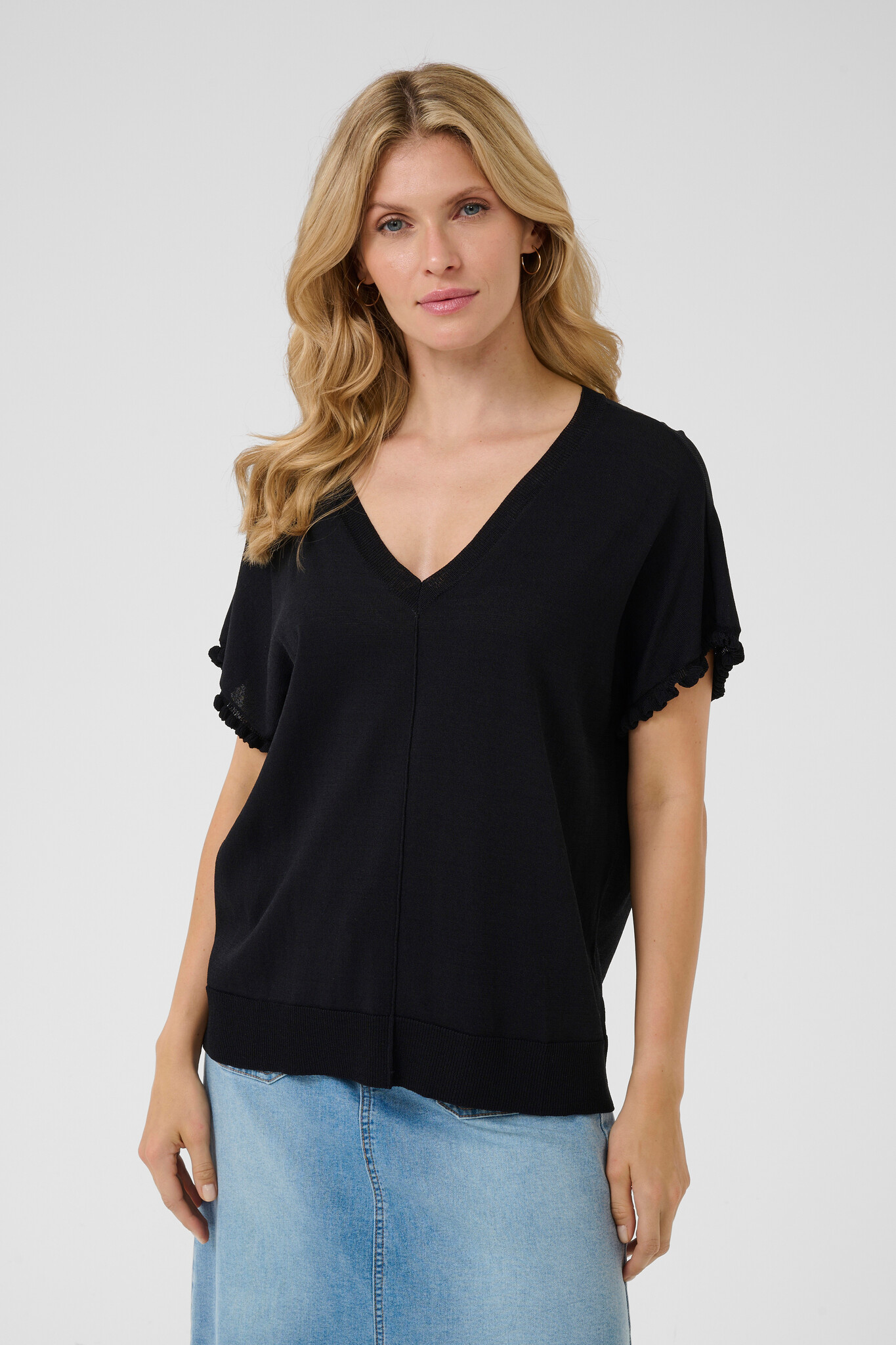 CREAM Cream Maro knit blouse pitch black