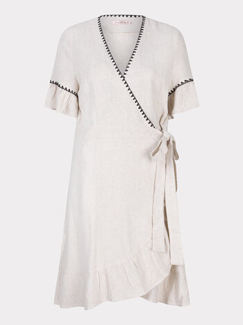 ESQUALO Esqualo Dress Linen Fancy Contrast