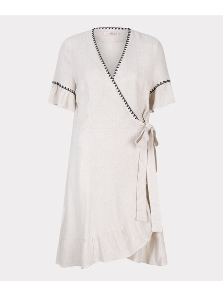 ESQUALO Esqualo Dress Linen Fancy Contrast