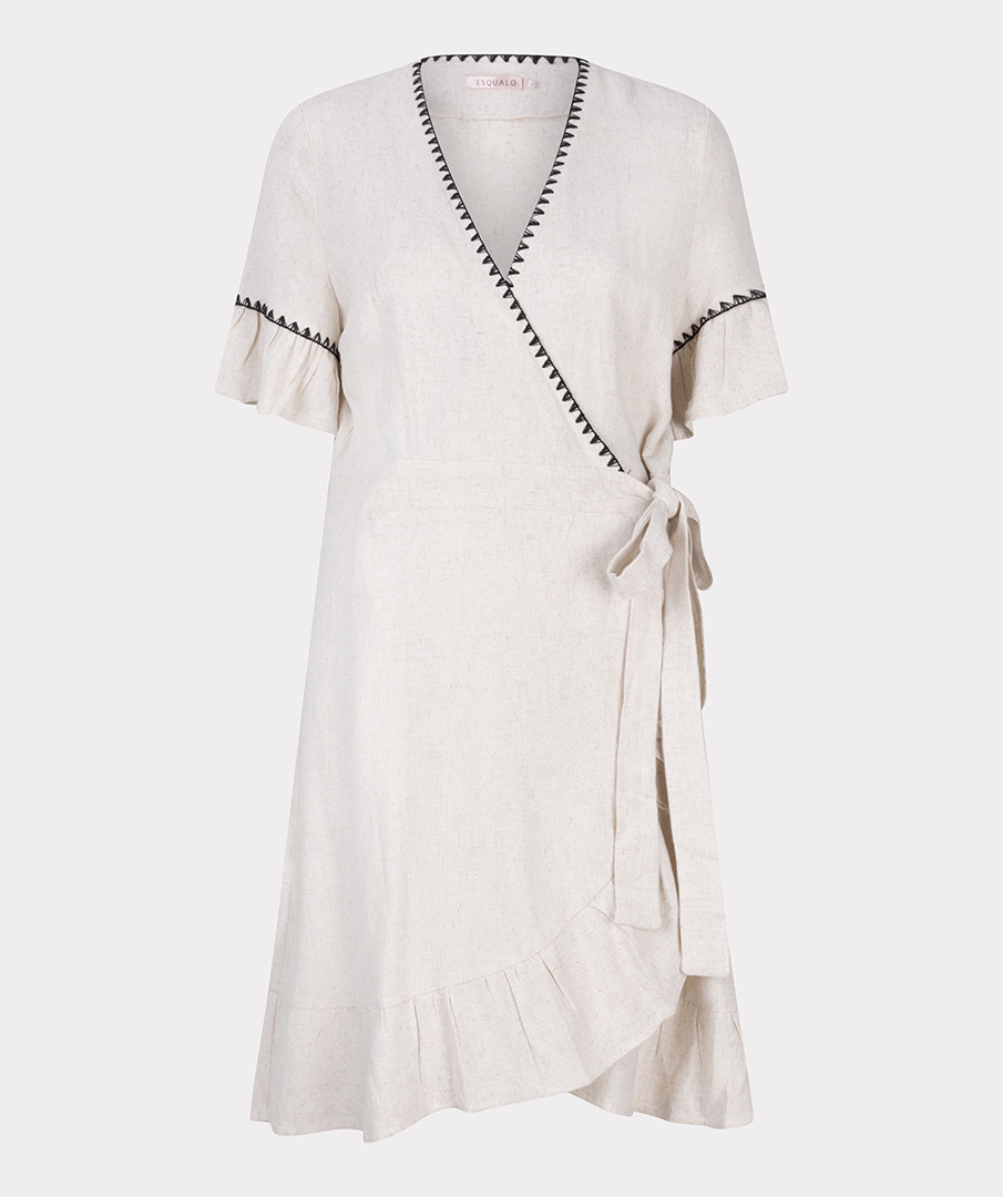 ESQUALO Esqualo Dress Linen Fancy Contrast