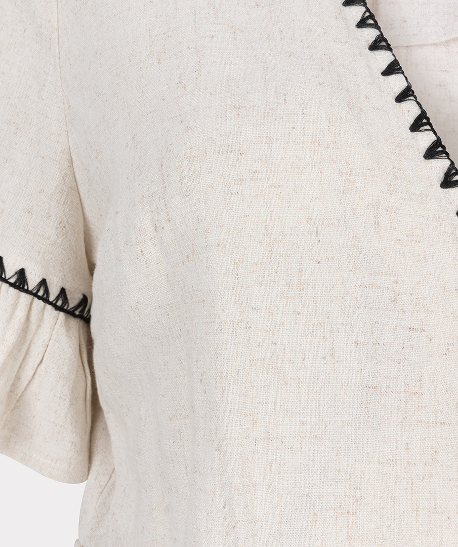 ESQUALO Esqualo Dress Linen Fancy Contrast