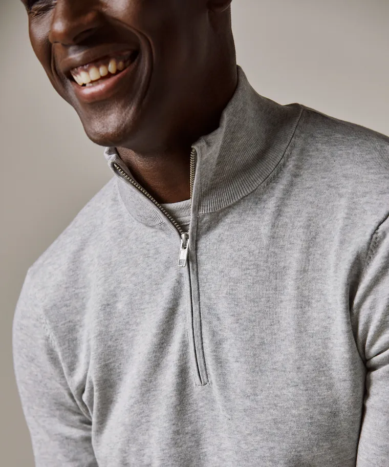 PROFUOMO Profuomo Luxury Half Zip light grey