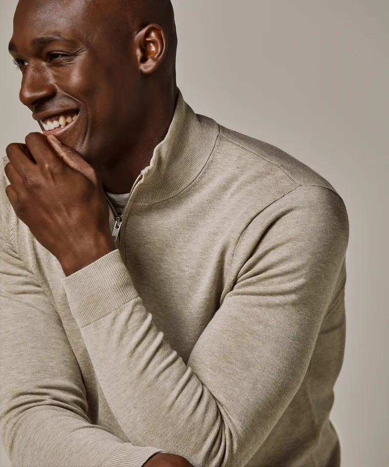 PROFUOMO Profuomo Luxury Half Zip Beige