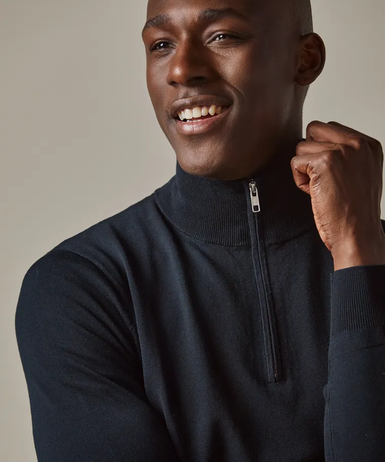 PROFUOMO Profuomo Luxury Half Zip Navy