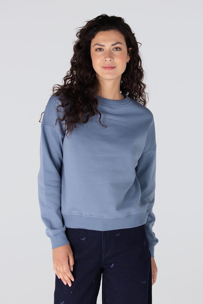 JANSEN AMSTERDAM Gisele trui long sleeve blue grey