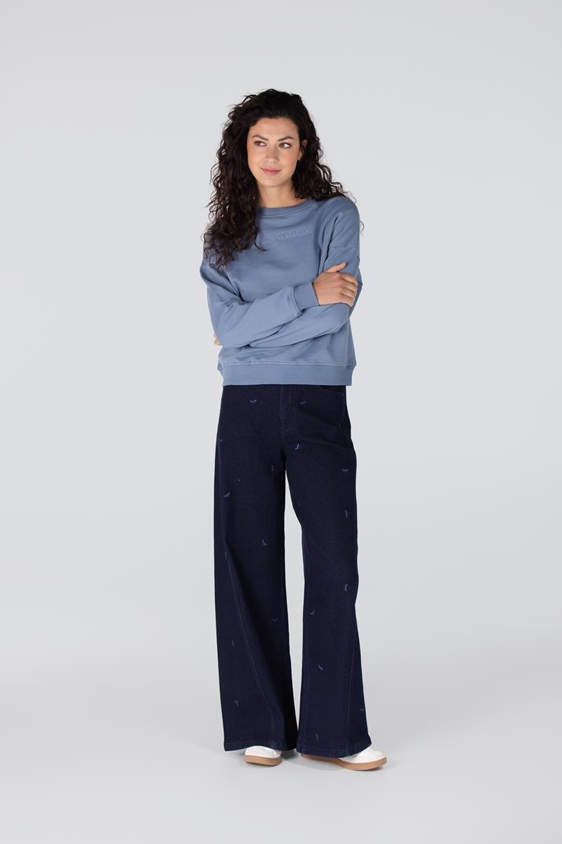 JANSEN AMSTERDAM Gisele trui long sleeve blue grey