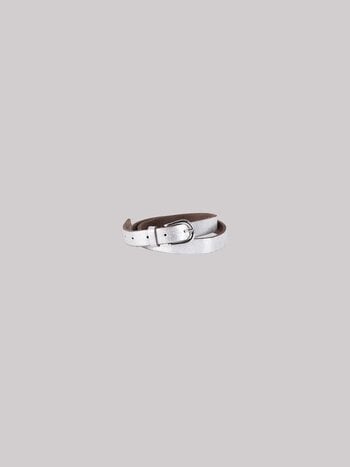 Jansen Amsterdam Sia leren riem metallic zilver