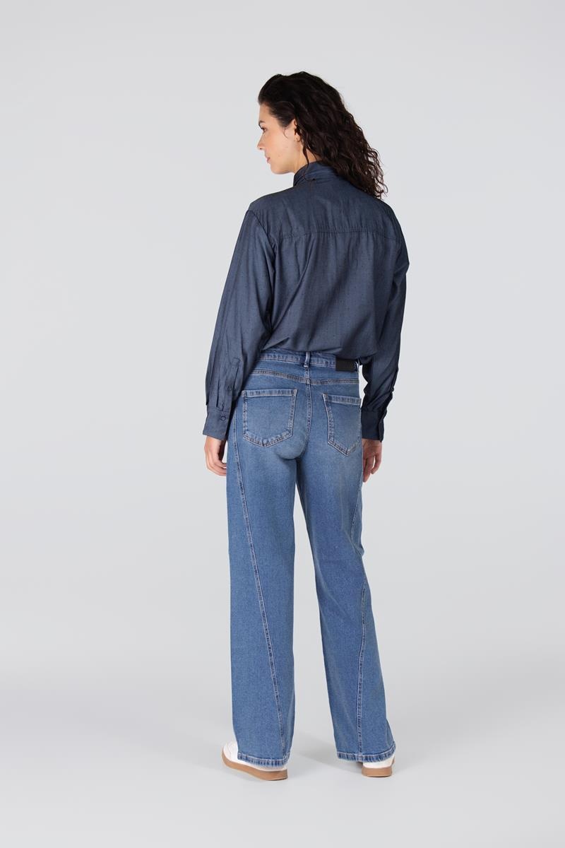 JANSEN AMSTERDAM Ess blouse necktie dark blue