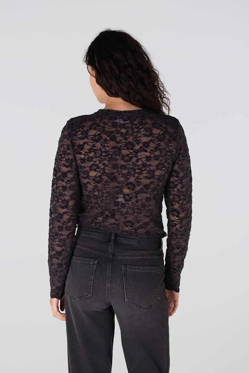 JANSEN AMSTERDAM kiki top shoulderpads antraciet