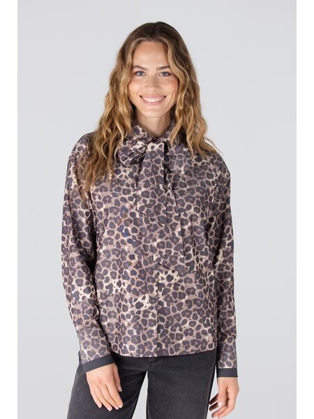 JANSEN AMSTERDAM kessa blouse necktie multi brown