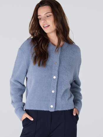 JANSEN AMSTERDAM Cloe w25 cloe vest pressbuttons blue grey