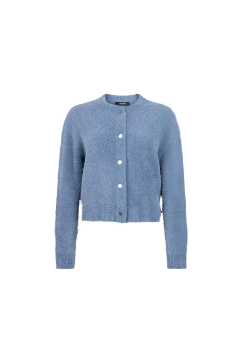 JANSEN AMSTERDAM Cloe w25 cloe vest pressbuttons blue grey