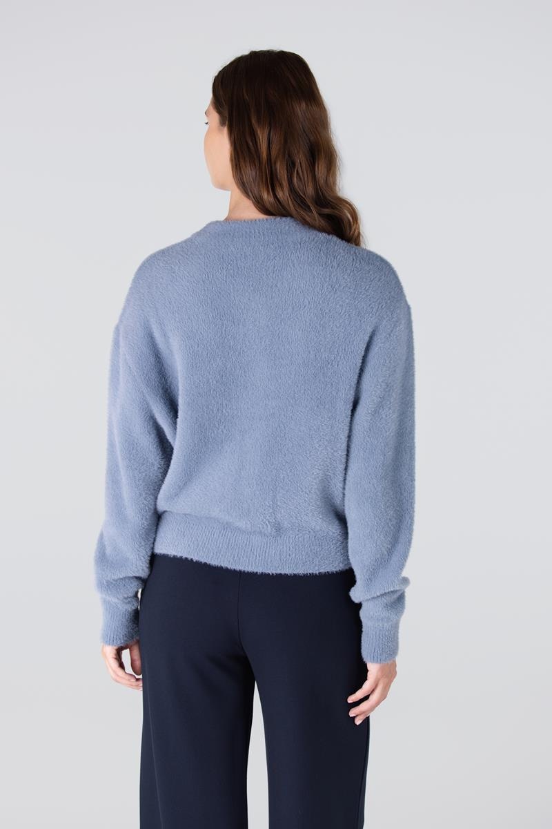 JANSEN AMSTERDAM Cloe w25 cloe vest pressbuttons blue grey