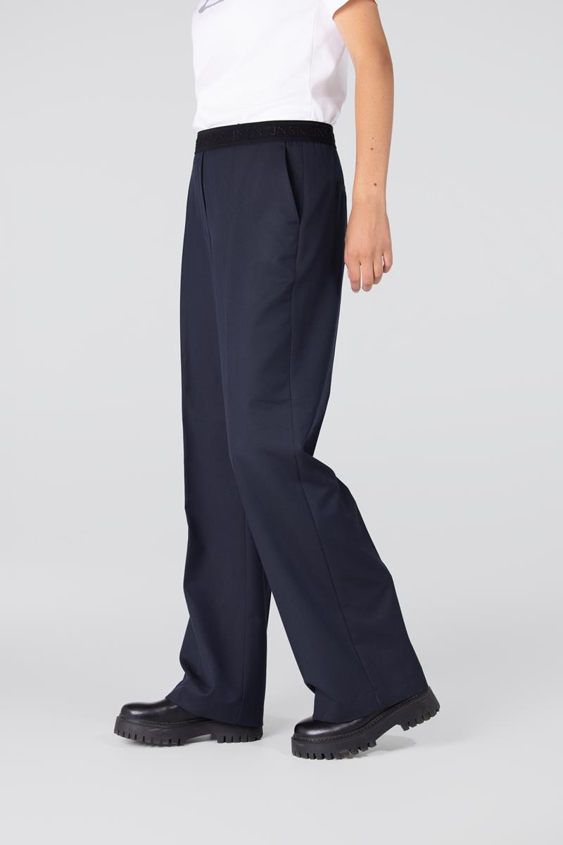 JANSEN AMSTERDAM charlie broek logo band dark blue