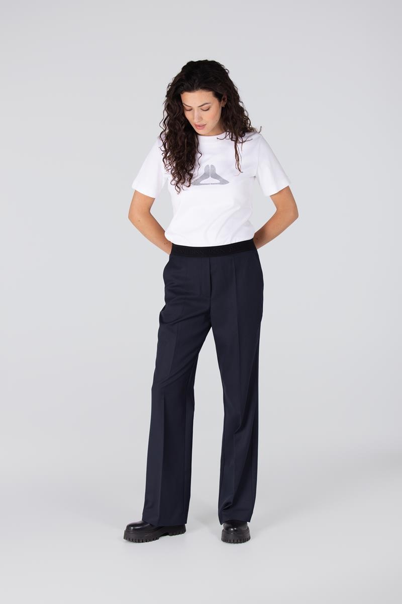 JANSEN AMSTERDAM charlie broek logo band dark blue