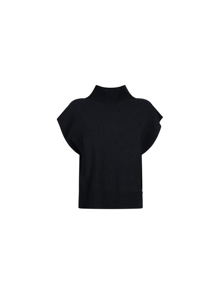 JANSEN AMSTERDAM bracha trui mouwloos turtle neck antraciet