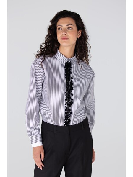 JANSEN AMSTERDAM alexis blouse sequin plaquet grey