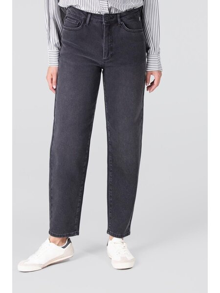 JANSEN AMSTERDAM emma jeans straight ankle with glitterspray antraciet denim silver glitter