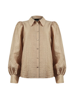 POOOLS FASHION Blouse shiny camel