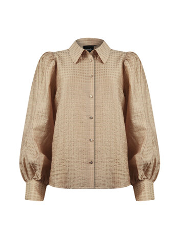 POOOLS FASHION Blouse shiny camel
