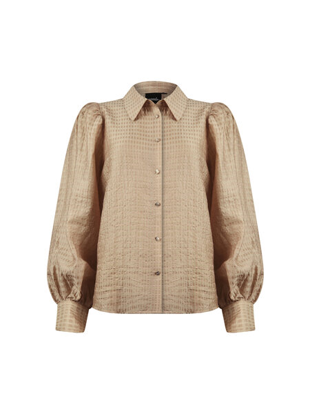 POOOLS FASHION Blouse shiny camel