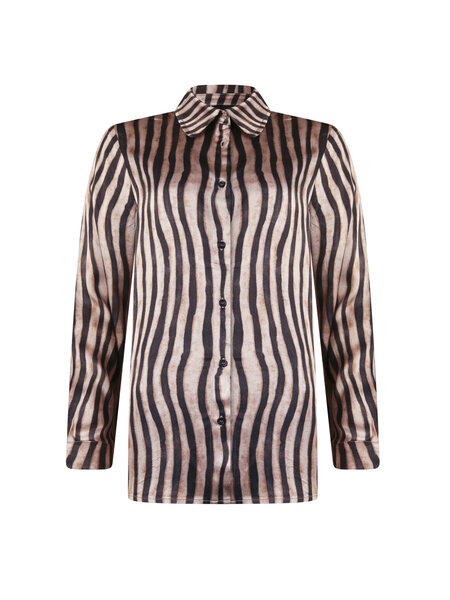 POOOLS FASHION Blouse print brown/cam