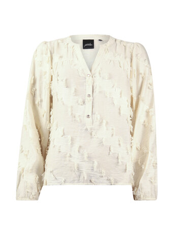 POOOLS FASHION Blouse fringes pebble