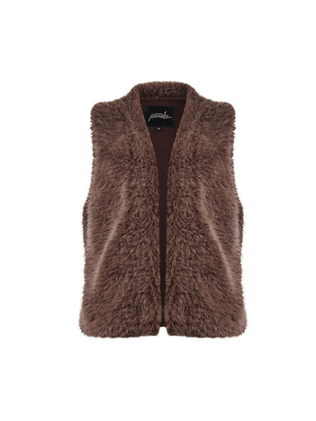 POOOLS FASHION Gilet fur chesnut