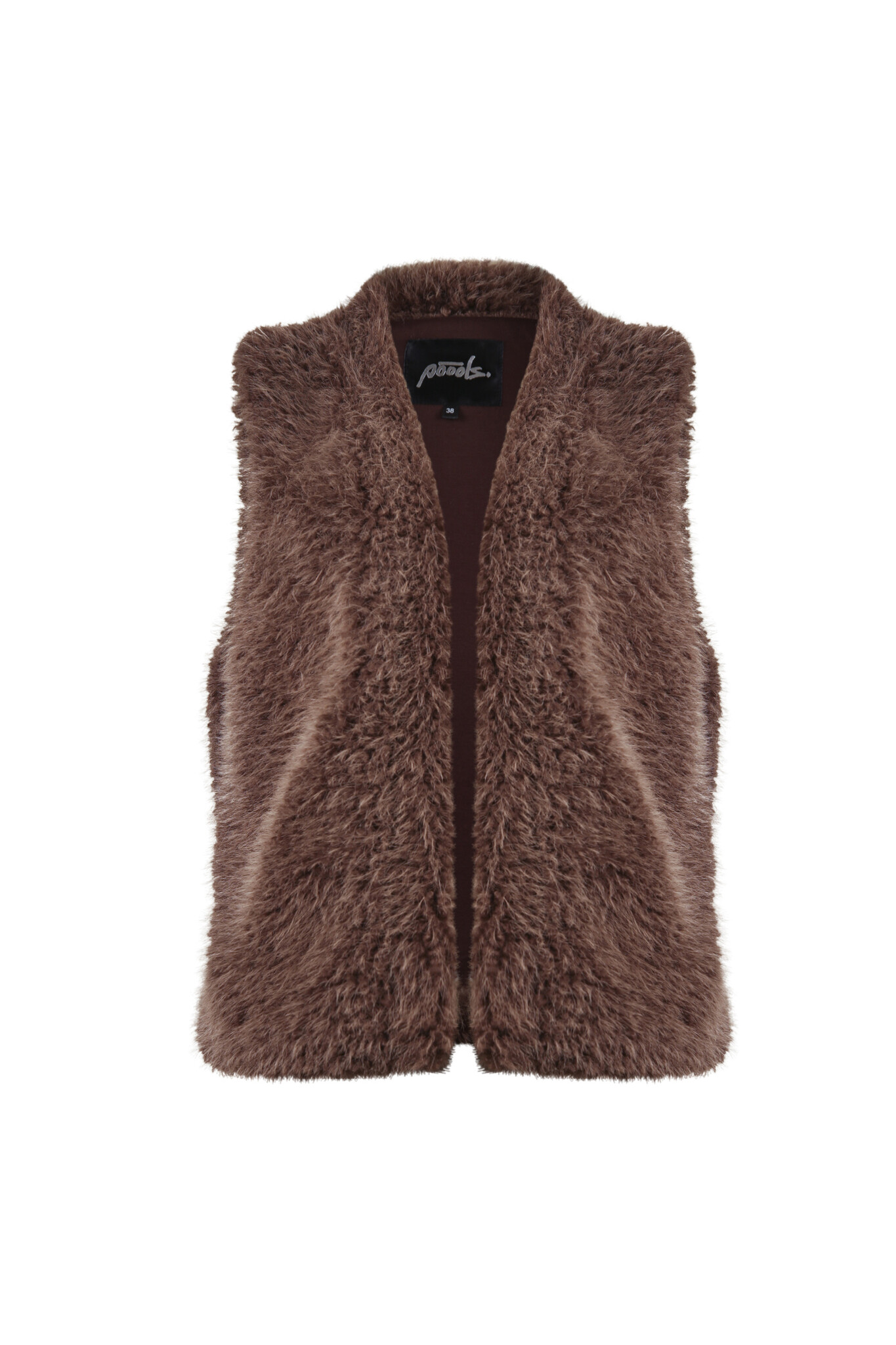 POOOLS FASHION Gilet fur chesnut