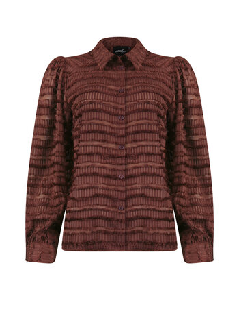 POOOLS FASHION Blouse fringe chesnut