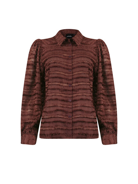 POOOLS FASHION Blouse fringe chesnut