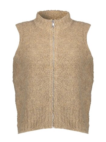 GEISHA Pullover sleeveless with zipper sand