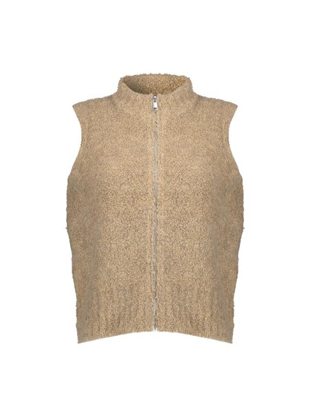GEISHA Pullover sleeveless with zipper sand