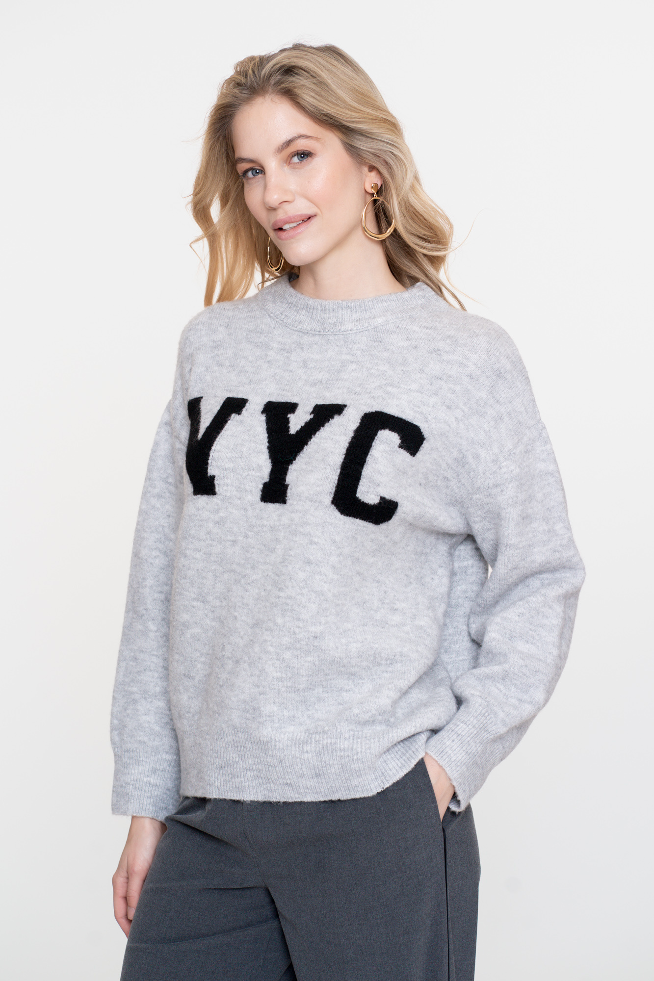 GEISHA Pullover NYC grey/black