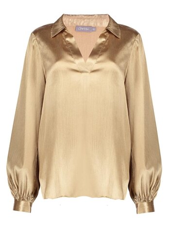 GEISHA Satin blouse sand