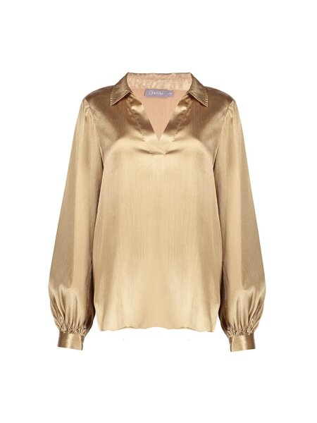 GEISHA Satin blouse sand
