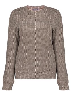 Geisha Top jacquard brown/gold