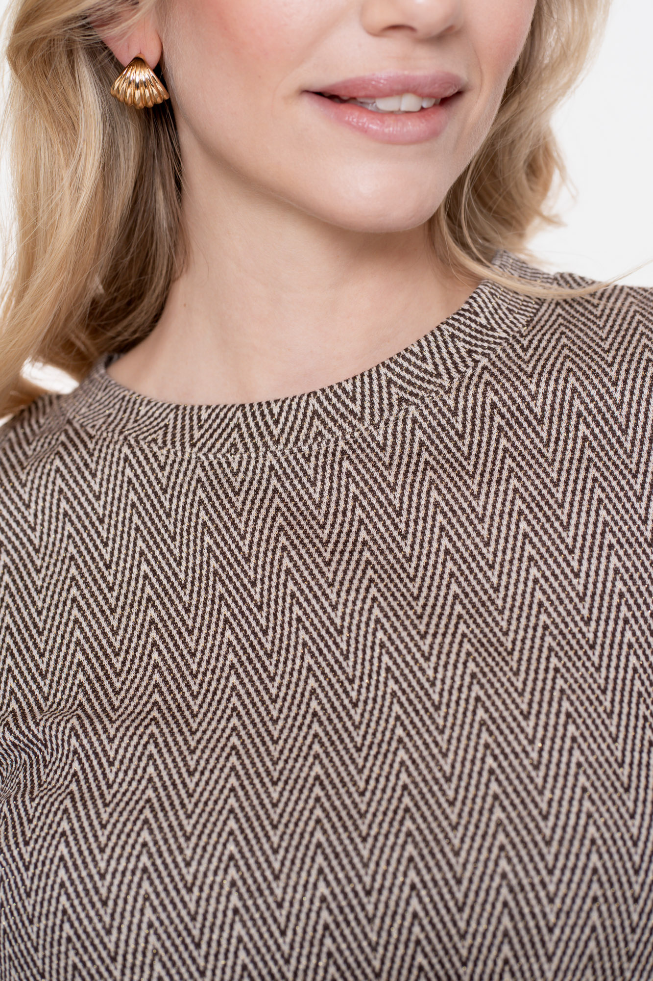 GEISHA Top jacquard brown/gold