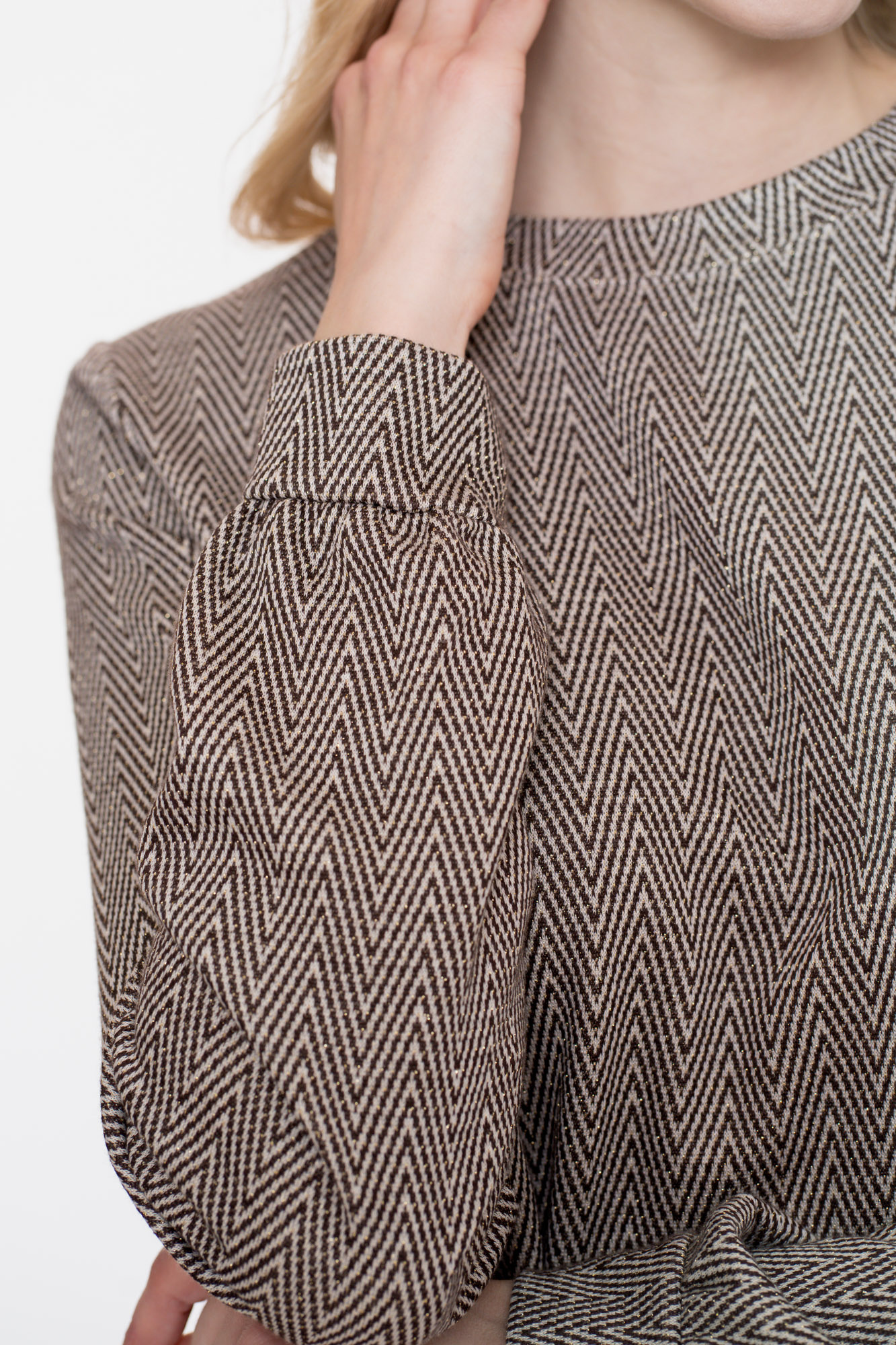 GEISHA Top jacquard brown/gold