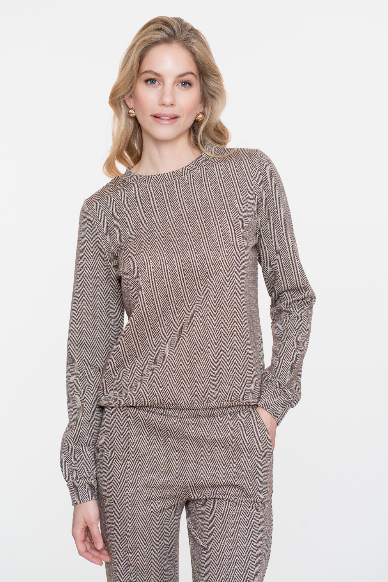 GEISHA Top jacquard brown/gold