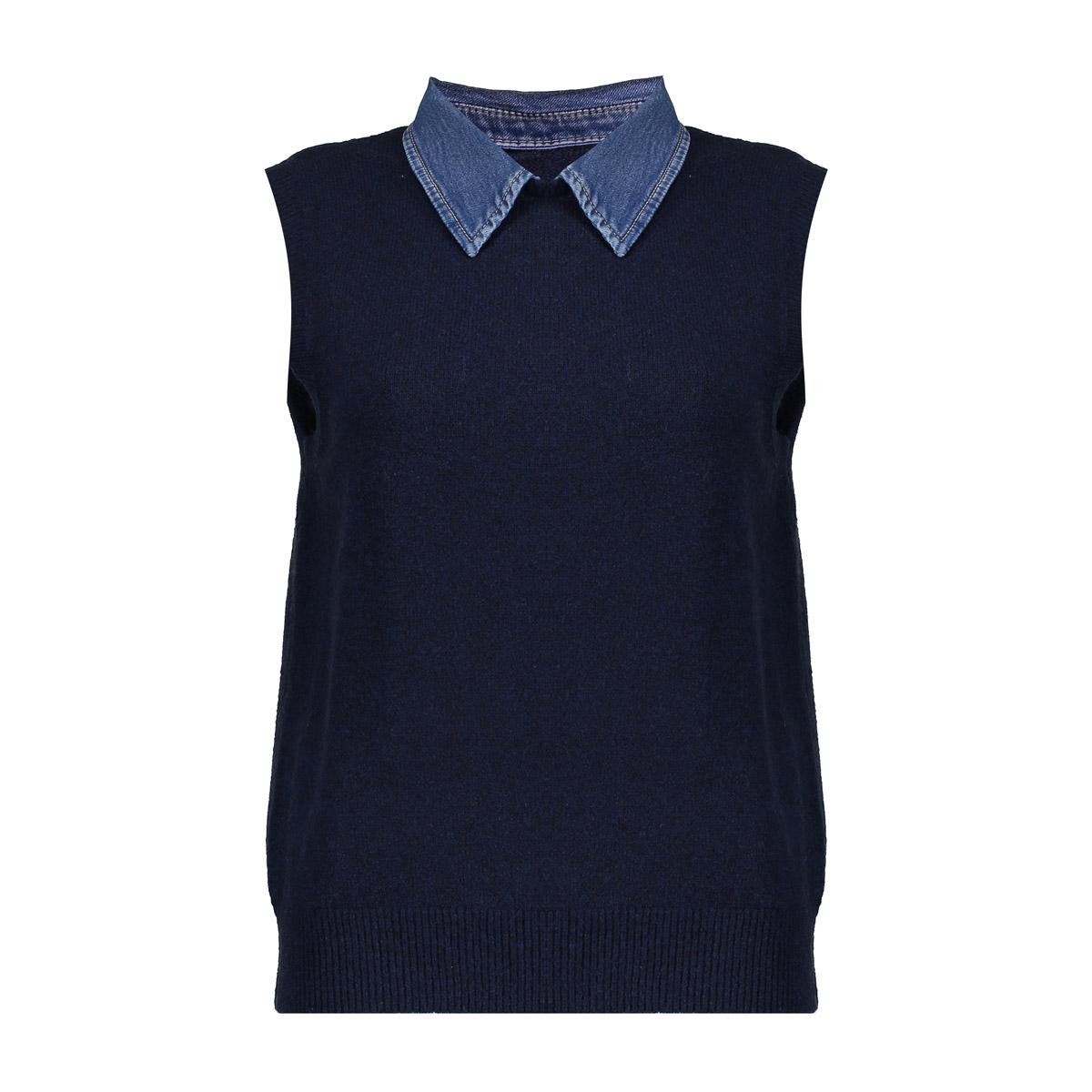 GEISHA  Spencer denim collar navy + denim collar