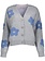 GEISHA  Vest flowers grey melange/blue