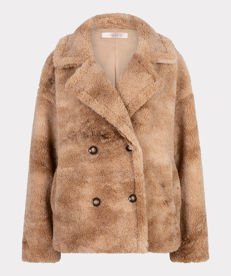 ESQUALO Esqualo Jacket melange double breasted short sand melange