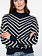 GEISHA  Pull stripes turtleneck navy/offwhite