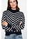 GEISHA  Pull stripes turtleneck navy/offwhite