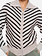 GEISHA  Cardigan zip striped black/sand